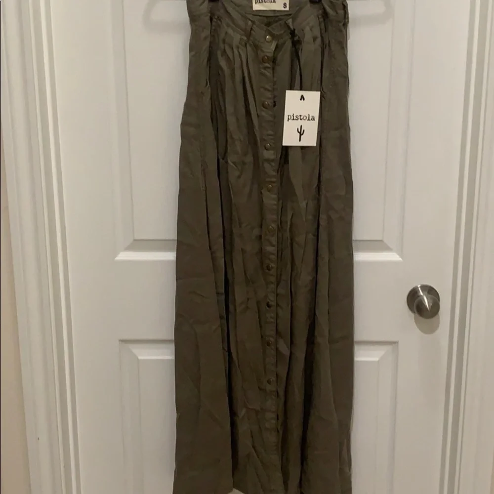 pistola Olive Green Maxi Skirt - Picture 1 of 3